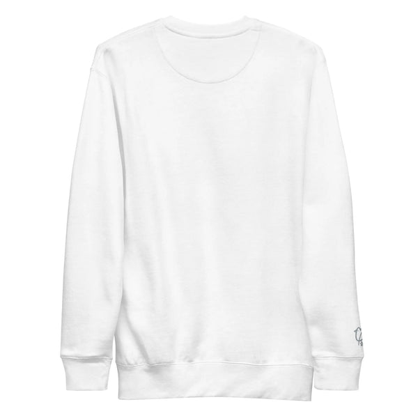 PWB White Unisex Premium Sweatshirt - PigeonWithBoots