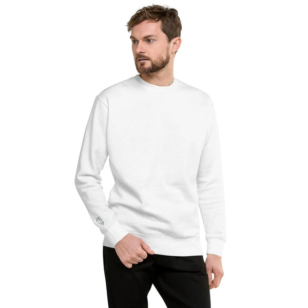 PWB White Unisex Premium Sweatshirt - PigeonWithBoots